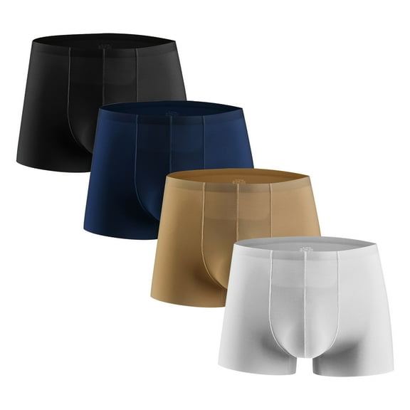 fatyb Men's Underwear Boxer Briefs Soft Breathable Boxers Stretch Mens Lightweight Underpants Pack of 4