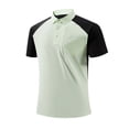 thumbnail image 1 of fatyb Men's Workout Shirts with Zipper Pockets Short Sleeve Button Collar Tee Athletic Running Gym Tops, 1 of 6