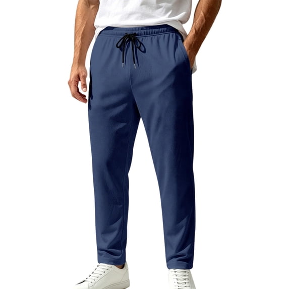 fatyb Mens Athletic Pants Mesh Elastic Waist Drawstring Sports Pants Breathable Workout Running Pants