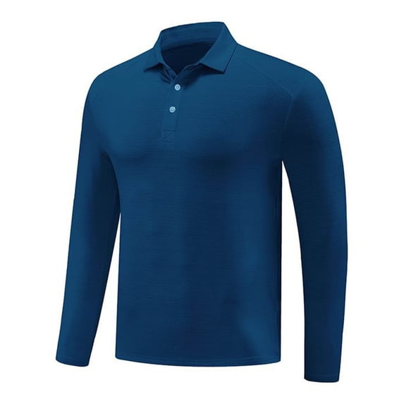 fatyb Mens Athletic Shirts Long Sleeve Stretch Golf Shirts Lightweight Workout Running Tees with Collar