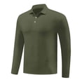 thumbnail image 1 of fatyb Mens Athletic Shirts Long Sleeve Stretch Golf Shirts Lightweight Workout Running Tees with Collar, 1 of 5