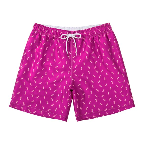 fatyb Mens Beach Shorts Waterproof Lightweight Vacation Shorts Print Elastic Waist Summer Casual Shorts