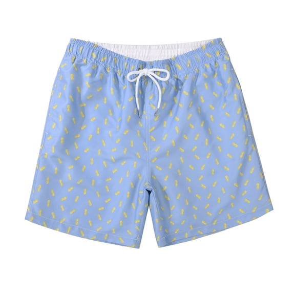 fatyb Mens Beach Shorts Waterproof Lightweight Vacation Shorts Print Elastic Waist Summer Casual Shorts