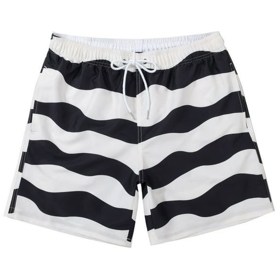 fatyb Mens Beach Shorts Waterproof Lightweight Vacation Shorts Print Elastic Waist Summer Casual Shorts