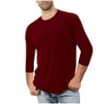 thumbnail image 1 of fatyb Mens Big and Tall Shirts Crewneck Casual T Shirts Summer Pullover Tee (3/4 Sleeve & 1/2 Sleeve), 1 of 5