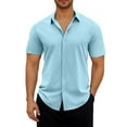 thumbnail image 1 of fatyb Mens Button down Shirts Summer Short Sleeve Casual Shirts Plain Shirts for Vacation Wedding Beach, 1 of 6
