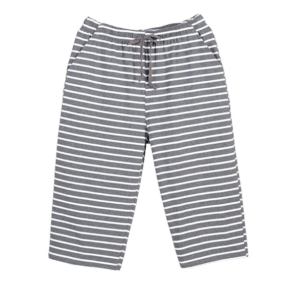 fatyb Mens Capri Pajama Pants Soft Elastic Waist Drawstring Breathable Lounge Pjs Bottoms with Pockets