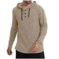 thumbnail image 1 of fatyb Mens Casual Knit Hoodies Long Sleeve Pullover Sweater Button up Drawstring Hooded Shirts for Men, 1 of 6