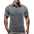 thumbnail image 1 of fatyb Mens Casual Shirts Short Sleeve Pullover Button T-Shirt Lightweight Classic Tees Tops with Pocket, 1 of 7