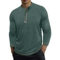 thumbnail image 1 of fatyb Mens Cotton Long Sleeve Shirts Button Crewneck Casual T-Shirts Thin Tee Lightweight Tops for Men, 1 of 6