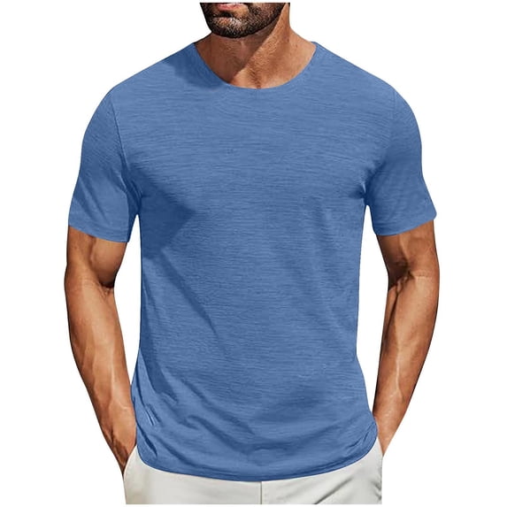 fatyb Mens Crew Neck T-Shirts Short Sleeve Classic Tee Shirts Summer Muscle Pullover Casual Basic Tops