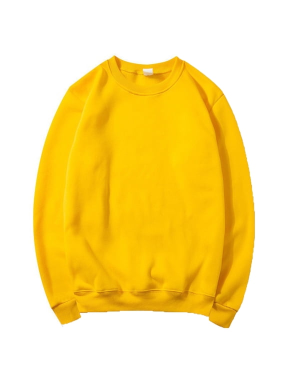 Mens Crewneck Sweatshirts Long Sleeve Casual Loose Pullover Lightweight Solid Color Tops for Men