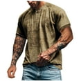 thumbnail image 1 of fatyb Mens Distressed T Shirts Short Sleeve Washed Tee Shirts Lightweight Casual Button Shirts for Men, 1 of 6