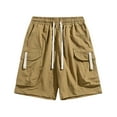 thumbnail image 1 of fatyb Mens Elastic Waist Cargo Shorts Summer Casual Shorts Lightweight Outdoor Work Shorts for Hiking, 1 of 2