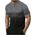 thumbnail image 1 of fatyb Mens Fashion Tshirts Button Short Sleeve Pullover Shirts Summer Casual Basic Tees Tops for Men, 1 of 6
