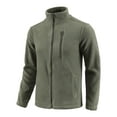 thumbnail image 1 of fatyb Mens Fleece Jacket with Pockets Full Zip Stand Collar Warm Jacket Fall Winter Outdoor Coat for Men, 1 of 4