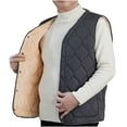 thumbnail image 1 of fatyb Mens Fleece Lined Vest V Neck Sleeveless Quilted Jacket Button down Casual Warm Mens Outdoor Vest, 1 of 5