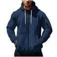 thumbnail image 1 of fatyb Mens Full Zip Hoodies with Pockets Long Sleeve Casual Sweatshirt Drawstring Hooded Jacket for Men, 1 of 7
