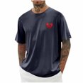 thumbnail image 1 of fatyb Mens Graphic T-Shirts Casual Short Sleeve Oversized Shirts Print Crew Neck Loose Summer Tee Tops, 1 of 4