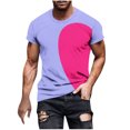 thumbnail image 1 of fatyb Mens Heart Printed T-Shirts Round Neck Short Sleeve Graphic Tee Tops Fashion Summer Tshirts, 1 of 1