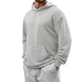 thumbnail image 1 of fatyb Mens Hoodies Pullover Casual Long Sleeve for Men Solid Color Comfort Hooded Sweatshirts with Pocket, 1 of 7
