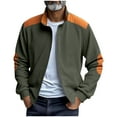 thumbnail image 1 of fatyb Mens Jacket Stand Collar Casual Long Sleeve Zip up Coat Colorblock Fall Winter Jacket for Men, 1 of 7