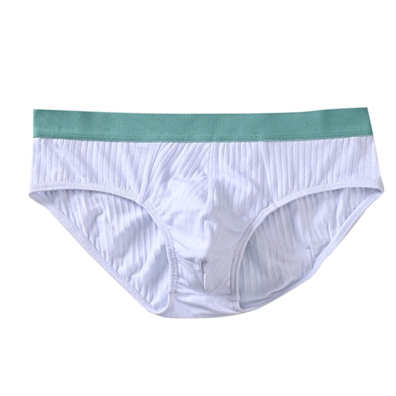 fatyb Mens Knitting Cotton Briefs Breathable Soft Underwear Color Block Comfortable Underpants for Men