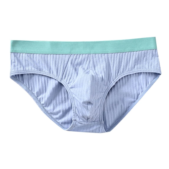 fatyb Mens Knitting Cotton Briefs Breathable Soft Underwear Color Block Comfortable Underpants for Men