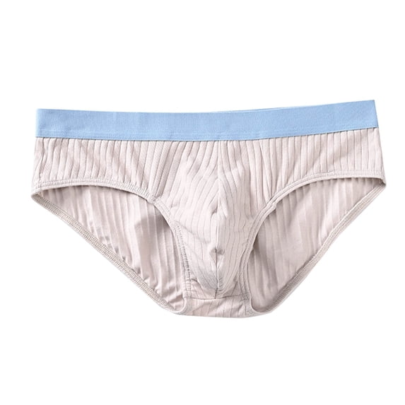 fatyb Mens Knitting Cotton Briefs Breathable Soft Underwear Color Block Comfortable Underpants for Men