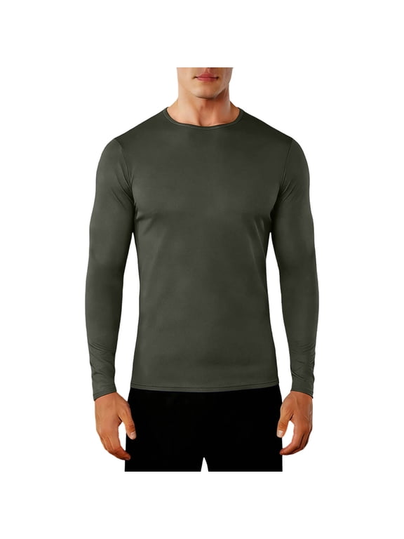 Mens Long Sleeve Shirts Mesh Lightweight Athletic Tshirts Breathable Workout Gym Crewneck Tees