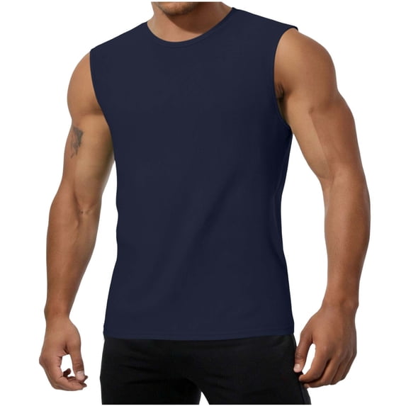 fatyb Mens Ribbed Knit Tank Tops Sleeveless Muscle T Shirts Casual Summer Breathable Workout Tee for Men