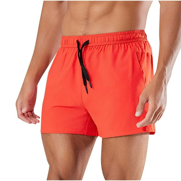 fatyb Mens Running Shorts with Brief Liner Workout Drawstring Lightweight Training Athletic Gym Shorts