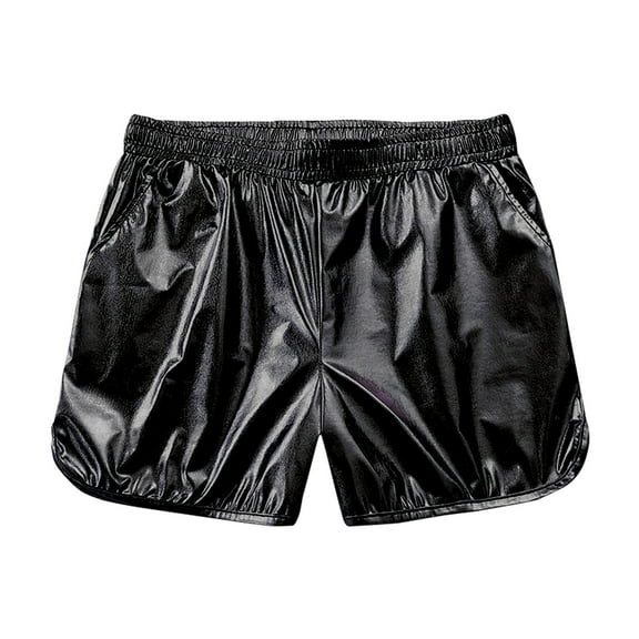 fatyb Mens Shiny Shorts Casual Elastic Waist Summer Beach Shorts Fashion Club Party Shorts with Pockets