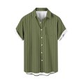 thumbnail image 1 of fatyb Mens Striped Shirts Summer Short Sleeve Button down Shirts Casual Vacation Beach Pocket Shirts, 1 of 4