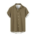 thumbnail image 1 of fatyb Mens Striped Shirts Summer Short Sleeve Button down Shirts Casual Vacation Beach Pocket Shirts, 1 of 4