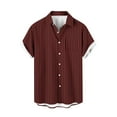 thumbnail image 1 of fatyb Mens Striped Shirts Summer Short Sleeve Button down Shirts Casual Vacation Beach Pocket Shirts, 1 of 4