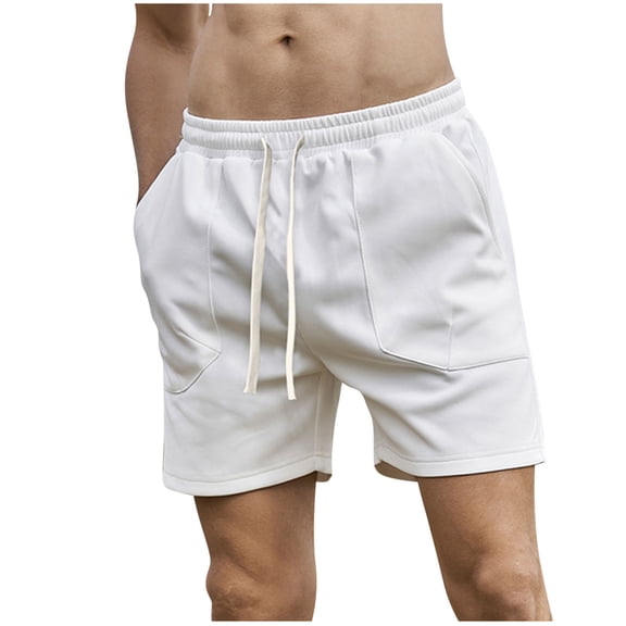 fatyb Mens Summer Shorts Drawstring Elastic Waist Casual Shorts Loose Comfy Beach Shorts with Pockets