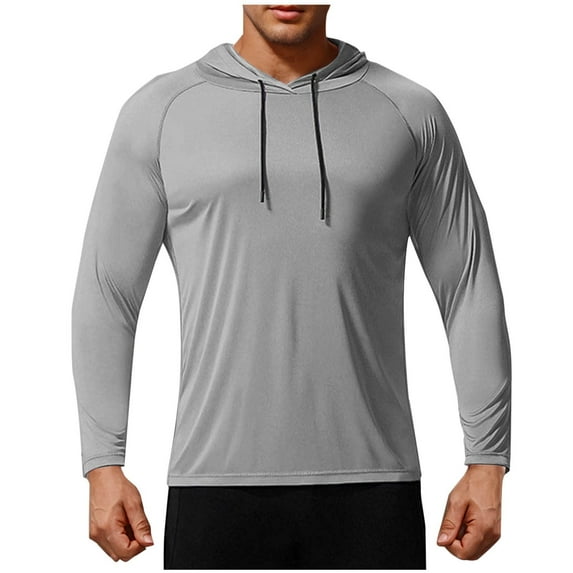 fatyb Mens Sun Shirts Long Sleeve Lightweight Hoodies Thin Workout Shirts for Fishing Running Hiking