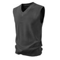 thumbnail image 1 of fatyb Mens Sweater Vest V Neck Sleeveless Knitted Pullover Casual Solid Color Sweater Tops for Fall Winter, 1 of 5
