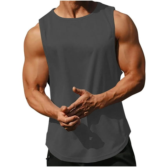 fatyb Mens Tank Top Sleeveless Quick Dry Muscle Gym Workout Shirts Breathable Athletic Running T Shirts