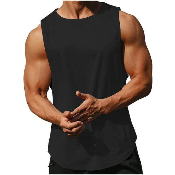 fatyb Mens Tank Top Sleeveless Quick Dry Muscle Gym Workout Shirts Breathable Athletic Running T Shirts