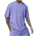 thumbnail image 1 of fatyb Mens Textured T Shirts Short Sleeve Crewneck Casual Tee Solid Color Pullover Summer Loose Tops, 1 of 6