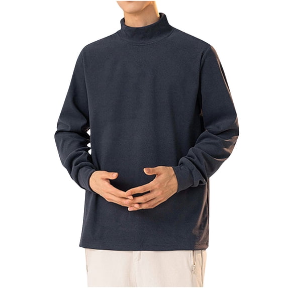 fatyb Mens Thermal Mock Neck Shirts Long Sleeve Warm Undershirts Soft Casual Lightweight Pullover Tops