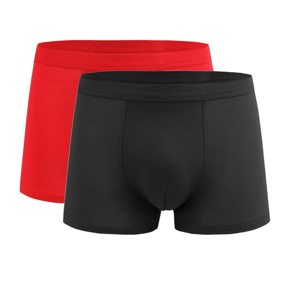 fatyb Mens Underwear Boxer Briefs Comfortable Soft Underwear Short Leg Stretch Boxers for Men(2 Pack)