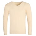 thumbnail image 1 of fatyb Mens V Neck Dress Sweater Long Sleeve Thermal Tops Lightweight Knitted Pullover for Fall Winter, 1 of 3