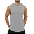 thumbnail image 1 of fatyb Mens Workout Tank Tops with Hood Sleeveless Bodybuilding Hoodies Muscle Athletic Hooded T-Shirts, 1 of 5