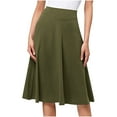 thumbnail image 1 of fatyb Midi Skirts for Women High Waisted Loose A-Line Flared Skirt Business Casual Office Flowy Skirts, 1 of 4