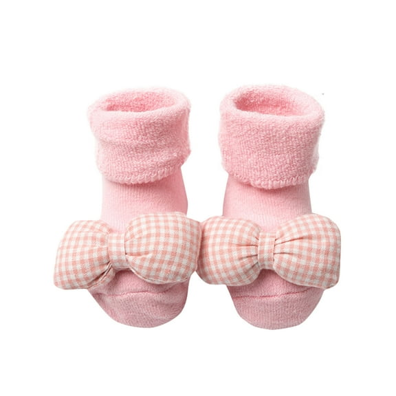 fatyb Newborn Baby Bootie Socks Toddler Plush Non Slip Socks Infant Winter Warm Socks for Boys Girls