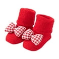 thumbnail image 1 of fatyb Newborn Baby Bootie Socks Toddler Plush Non Slip Socks Infant Winter Warm Socks for Boys Girls, 1 of 3