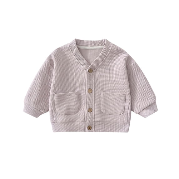 fatyb Newborn Boys Girls Cardigan Toddler Baby Button up Jacket Infant Long Sleeve Coat with Pockets